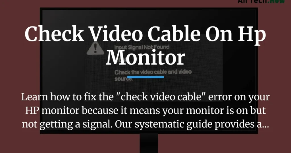 check video cable on hp monitor