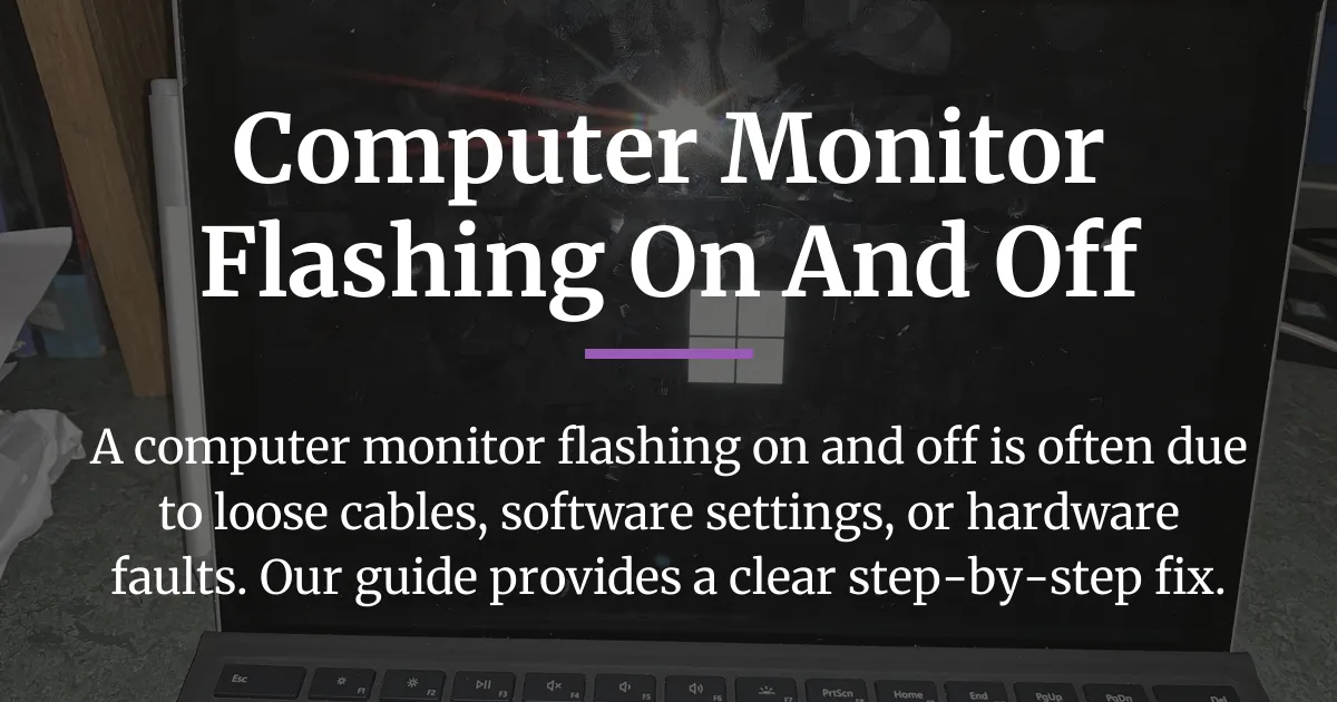 computer monitor flashing on and off