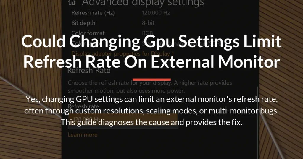 could changing gpu settings limit refresh rate on external monitor
