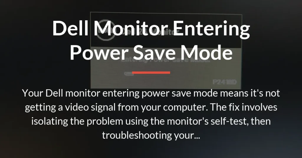 dell monitor entering power save mode