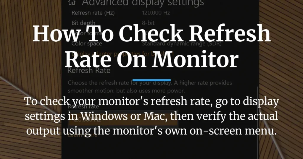 how to check refresh rate on monitor