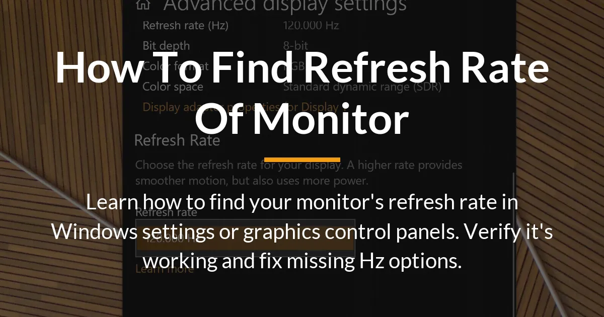 how to find refresh rate of monitor