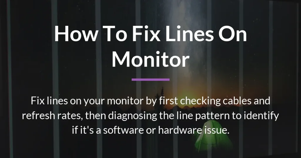 how to fix lines on monitor
