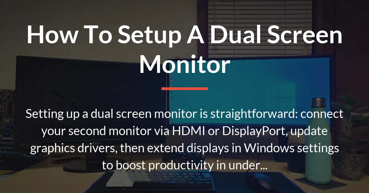 how to setup a dual screen monitor