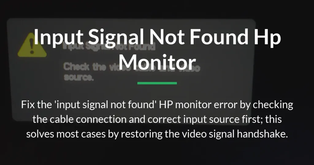 input signal not found hp monitor
