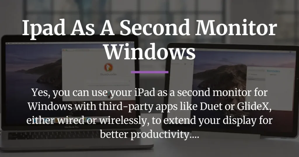 ipad as a second monitor windows