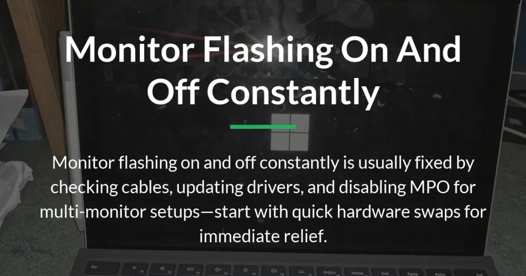 monitor flashing on and off constantly