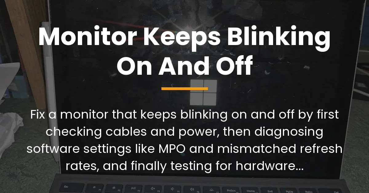 monitor keeps blinking on and off