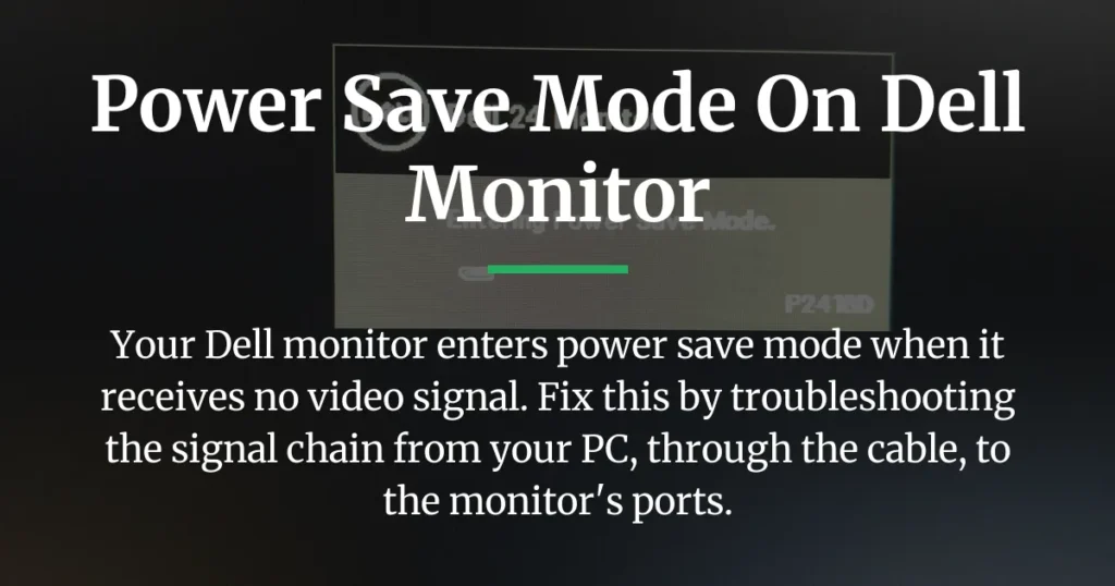 power save mode on dell monitor