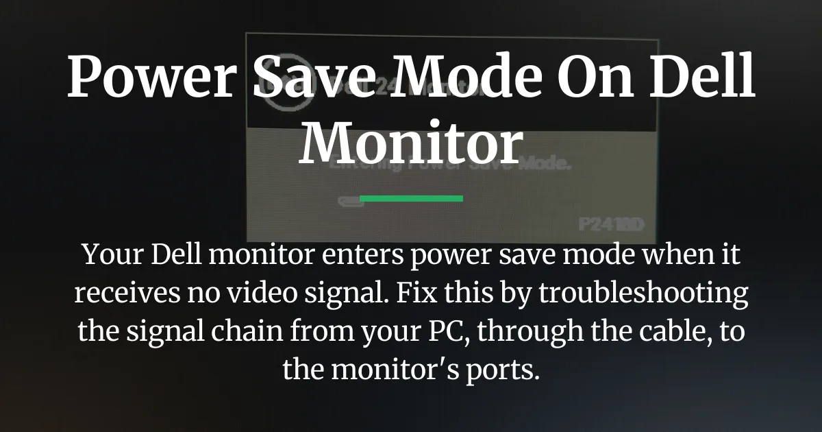 power save mode on dell monitor