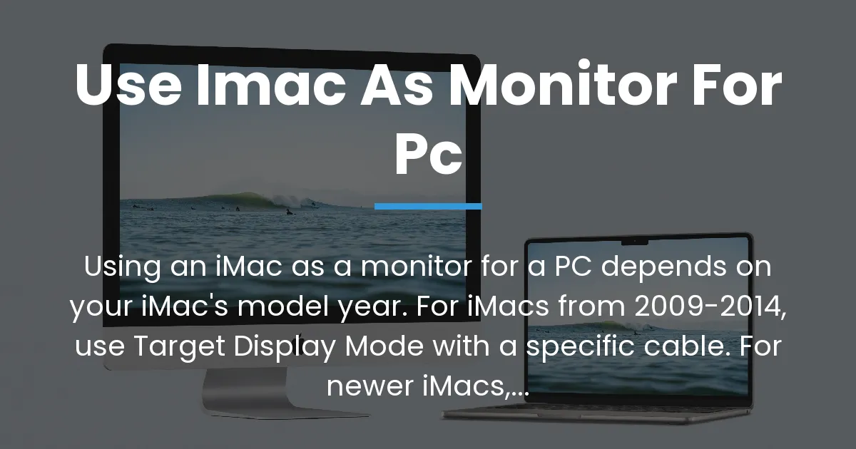 use imac as monitor for pc