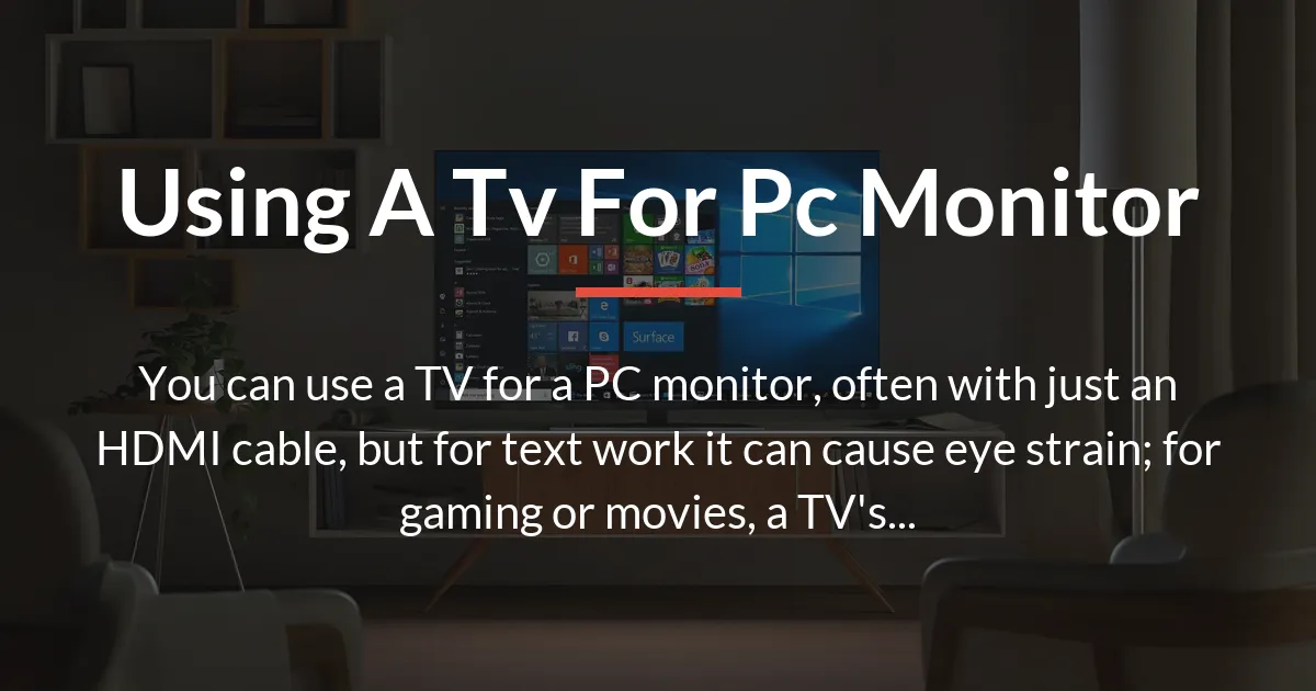using a tv for pc monitor