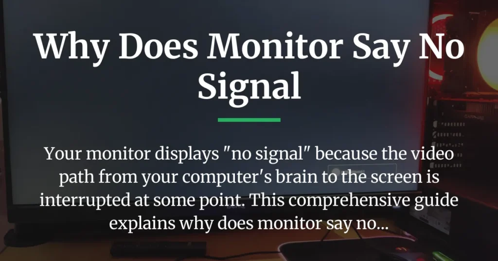 why does monitor say no signal