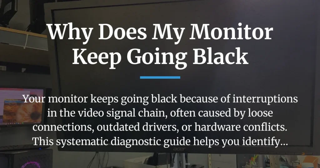why does my monitor keep going black