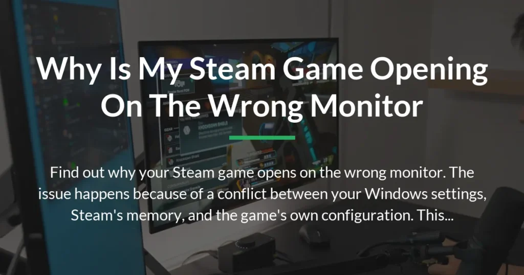 why is my steam game opening on the wrong monitor