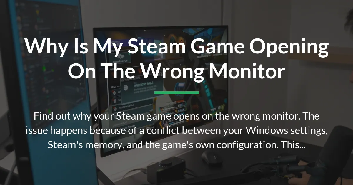 why is my steam game opening on the wrong monitor