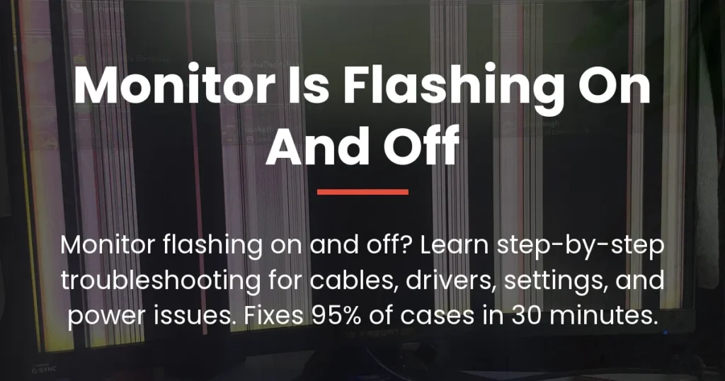 monitor is flashing on and off